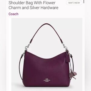 Coach Plum Laurel Shoulder Bag with Silver Accents